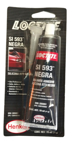 Silicon Negro Loctite 593 Formador De Juntas  70ml