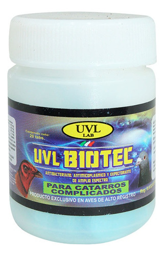 Uvl Biotec Con 20 Tabletas Para Gallos