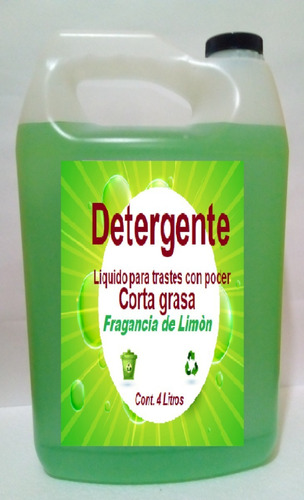 4 Litros Detergente Liq P/trastes Quita Grasa Esencia Limón