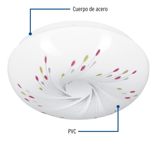 Imagen 1 de 2 de Plafón Redondo Decorativo Espirales 8 W Led Volteck 43172 Color Blanco
