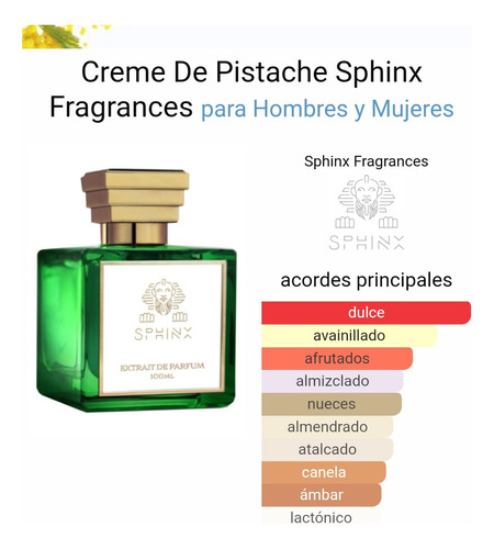 Creme De Pistache Sphinx Fragrances Perfume 100 Ml Nuevo 