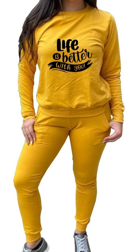 Conjunto Deportivo Sudadera Jogger Y Camibuzo Mujer Dama