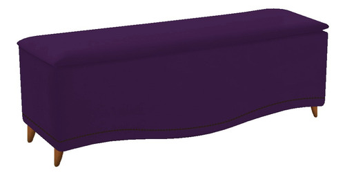 Kit Cabeceira E Calçadeira Yasmim 90 Cm Solteiro Sued Roxo