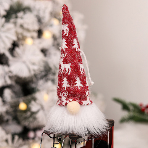Colgante navideño antiguo brillante sin rostro en V Christmas 1 color B