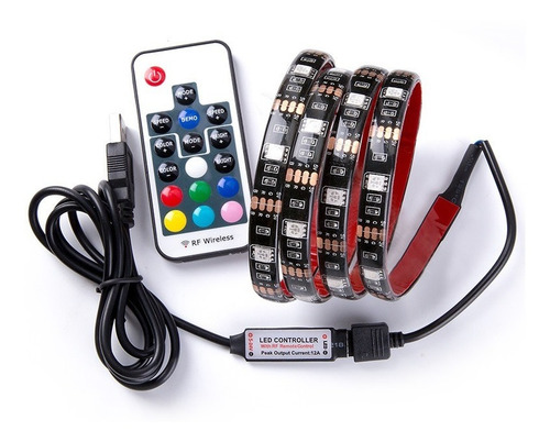 Tira Luz Led Rgb 5050 1 M Usb Tv Autos Pc A Control Remoto