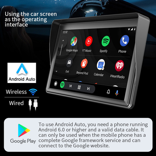 Pantalla Portátil Para Coche De 7 Pulgadas Carplay Y Auto