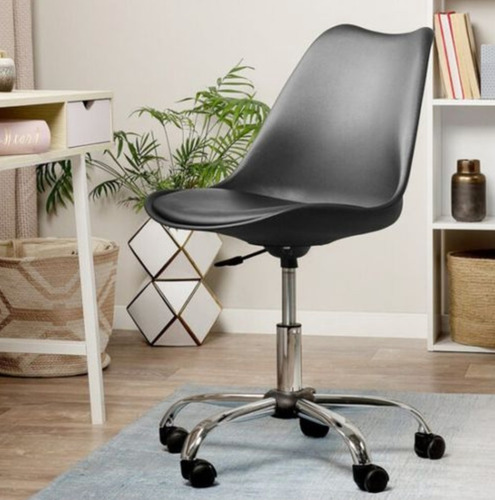 Imagen 6 de 8 de Sillas Tulip Eames X2 Oficina Ruedas Almohadón Base Cromada