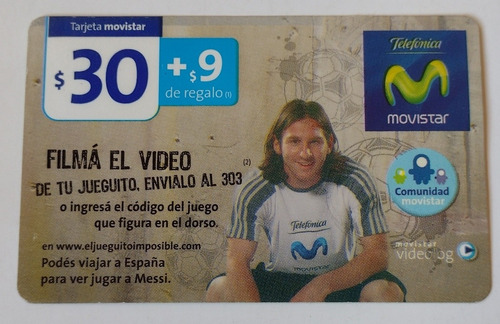 Tarjeta De Teléfono Del Año 2010 De Leonel Messi 
