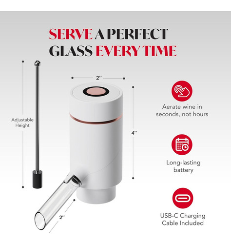 Dispensador De Vino Eléctrico Vin Fresco - Aerador 750ml