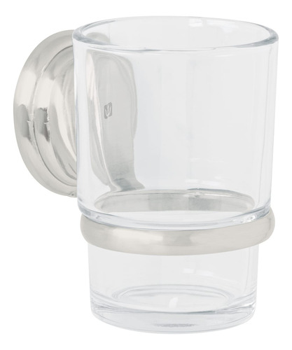 Portavaso Cepillero Satín Con Vaso De Vidrio, Foset Aqua