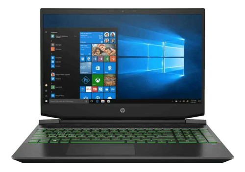 Portátil gamer  HP Pavilion Gaming 15-ec1037la verde y negra 15.6", AMD Ryzen 5 4600H  8GB de RAM 512GB SSD, NVIDIA GeForce GTX 1650 Ti 1920x1080px Windows 10 Home
