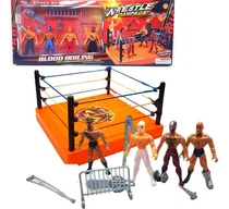 Comprar Ring Lucha Libre Con 4 Muñecos Luchadores Acce Super Cla Abc