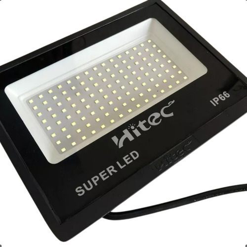 Kit 10 Super Refletor Led Hitec Forte Ip66 A Prova D'água Carcaça Preto Luz Branco-frio 127/220v