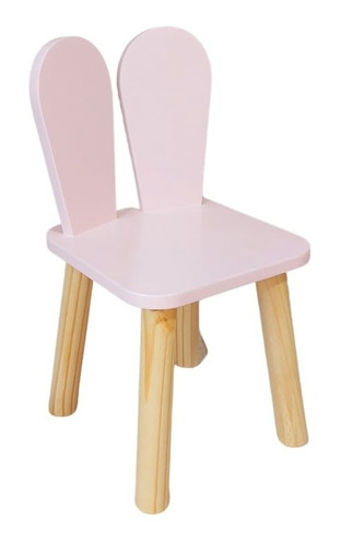 Cadeira Infantil Orelha Coelho Cor Rosa-claro