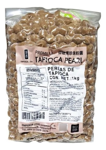 Black Tapioca Pearls Instantáneo, Emperor Love, 1 Kg