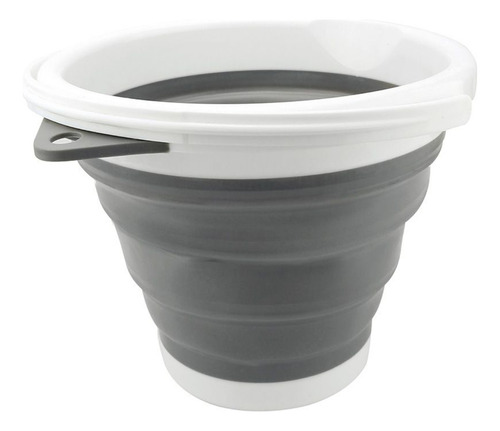 Balde Retratil Silicone Com Alça Cinza Funcional Clink