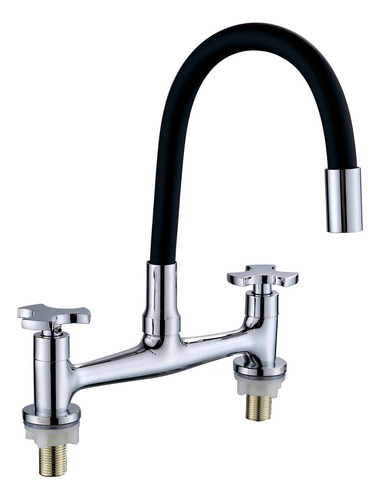 Torneira Gourmet Cozinha Flexível Água Quente Fria Bancada Acabamento Brilhante Cor Cromado