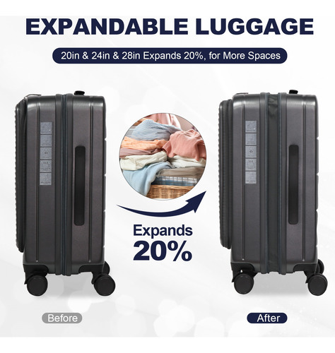 Set De Equipaje Ouzzo Carry On, Ligero, 3 Unidades