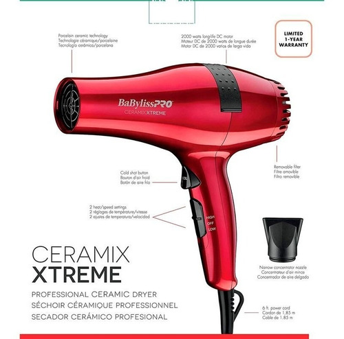 Secador Cabello Turbo Xtreme Babyliss Profesional 