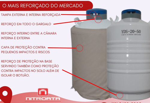 Botijão Nitrogênio P/ Sêmen Ou Material Genético Yds 20 Lts