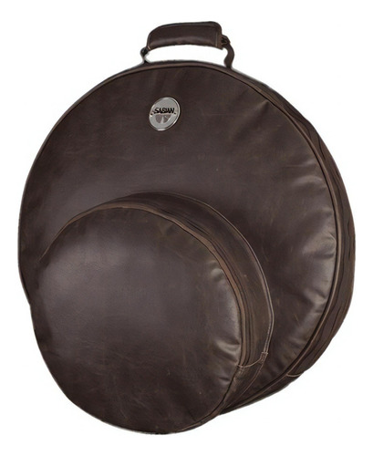 Funda De Platillos Sabian N22 T/ Mochila Vintage De Cuero Color Marrón Oscuro