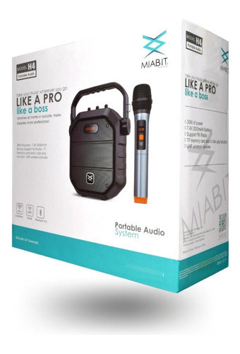 Imagen 3 de 3 de Parlante Portátil Miabit H4 30w Bluetooth Micrófono Karaoke Negro