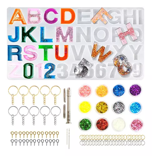 Molde De Silicona Alfabeto Creación De Llaveros Con Resina.