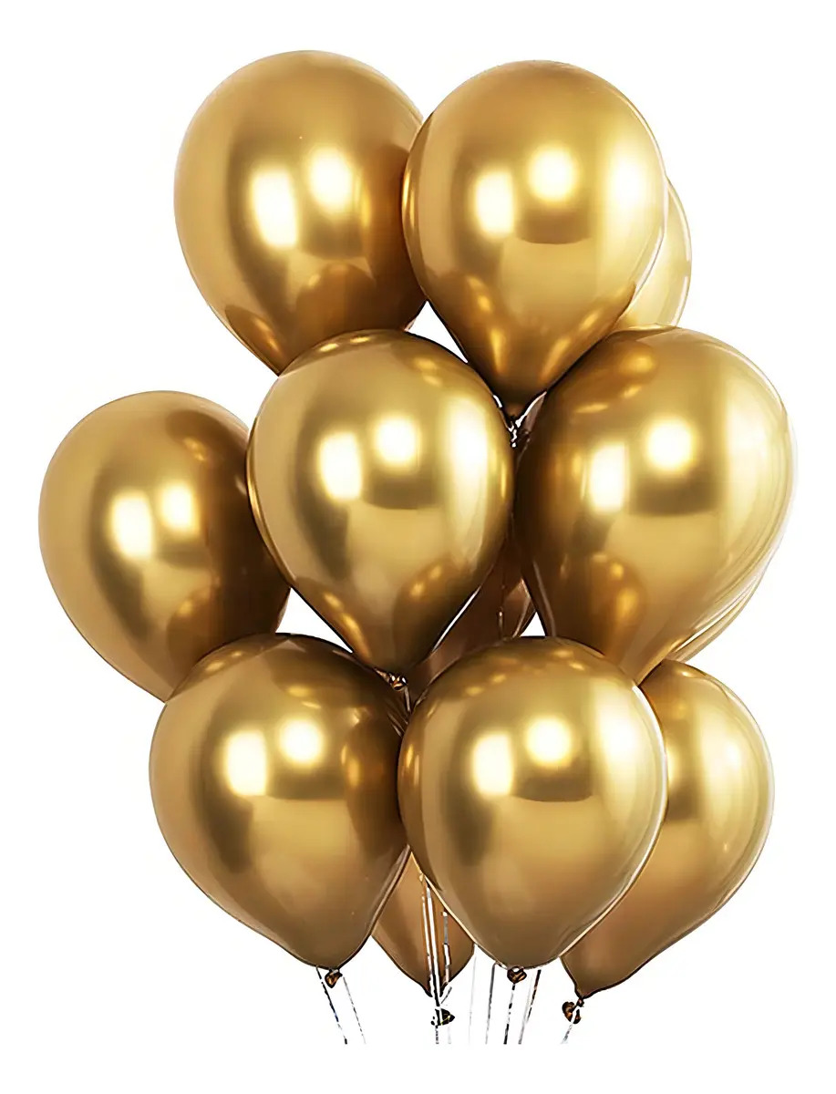 Globos Cromados Elije Color R-9 23 Cm 50 Un. Somoscotillon Color Dorado