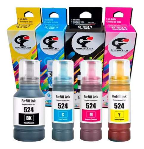 Pack 4 Botellas De Tinta 524 Para Epson L15150, L15160 L6490