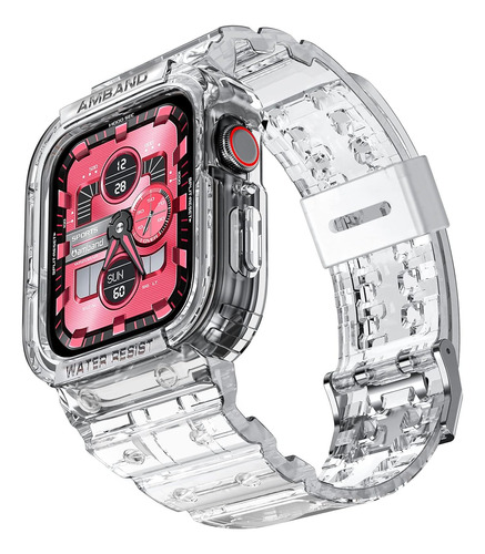 Malla Y Funda Para I-watch 42/44/45mm 9 8 7 6 5 4_clear