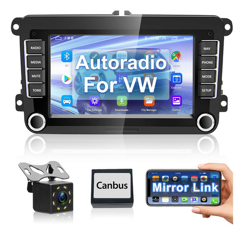 2din 7'' Pulgadas Android 9.1 Radio Estéreo De Coche For Vw