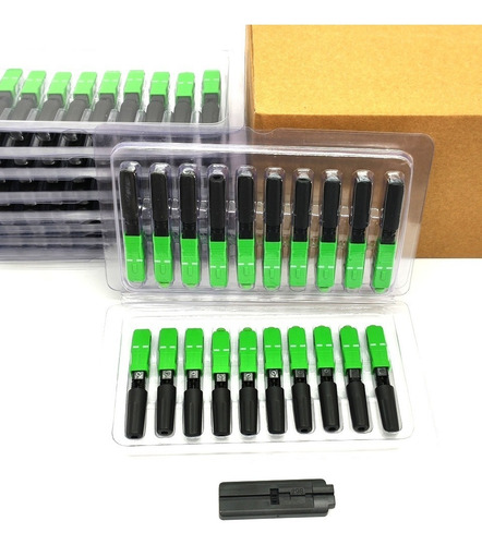 Imagem 6 de 9 de 100 Pcs Conector Rápido Fibra Optica Ftth Sc Apc Single Mode