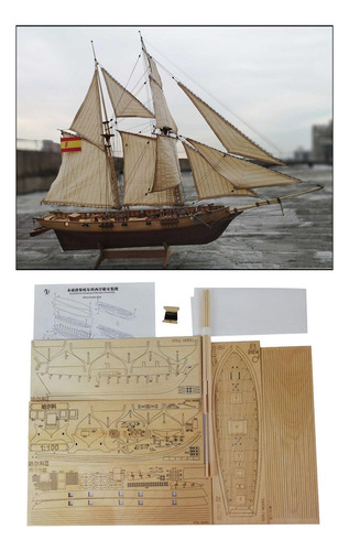 1/100 De Madera Modelo Kit De Barco De Vela Rompecabezas