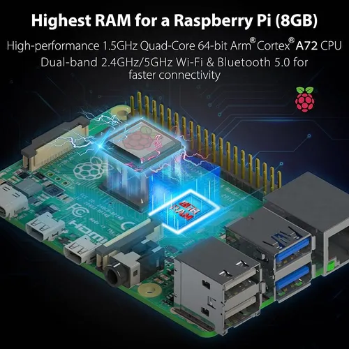 Geeekpi Raspberry Pi 4 8gb Starter Kit - 128gb Edition, R...
