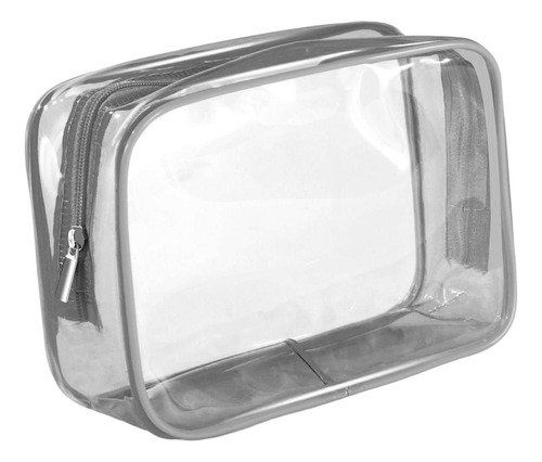 2 Bolsa De Maquillaje Transparente Contenedor Portátil Gris