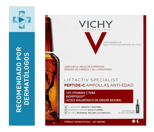 Pack Ampolletas X10 Vichy Anti-edad Peptide-c Vitamina C 