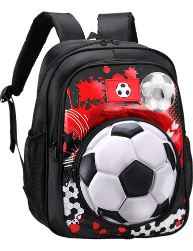 Mochila Escolar Nene Grande Relieve Pelota Futbol Niños Cole