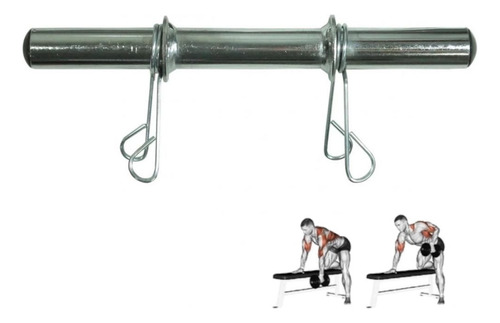 Barra Musculação Maciça 40cm Com Presilhas Polimet