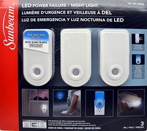 Sunbeam Led Power Failure Luz De Noche pack De 3 Cuotas sin