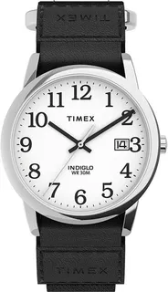 Reloj Hombre Timex Con Luz Indiglo 35 Mm 3 Atm Tw2u849009j Color de la correa Negro Color del bisel Plateado Color del fondo Negro