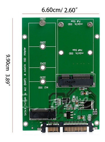 Adaptador Ssd Ngff M.2 B+m Msata A Sata Iii 3. Doble Puerto