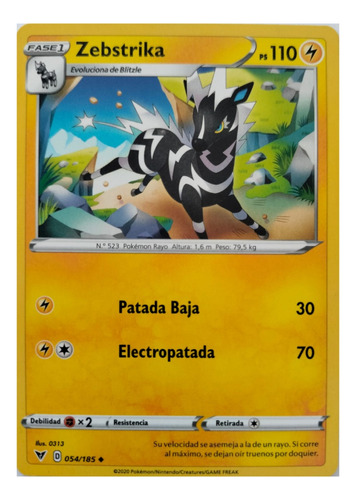 Pokémon Tcg Zebstrika 054/185 (español) 