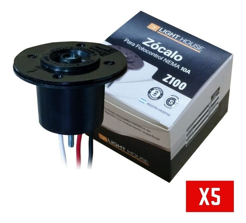 Pack X5 Zocalo Base Universal P/ Fotocelula Fotocontrol