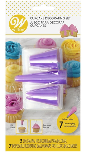 Set Picos Boquillas Y 7 Mangas Para Decorar Cupcakes Wilton