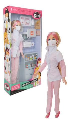 Muñeca Articulada Enfermera Con Accesorios