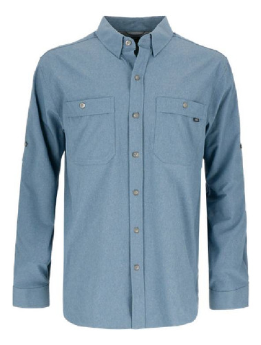 Camisa Manga Larga Sequoia Melange De Hombre Azul