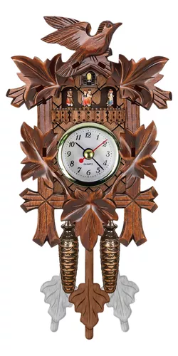 Reloj de cuco de cuco, reloj de pared pequeño y moderno con canciones  naturales de pájaros o llamada de cuco, reloj Coo Coo con péndulo para arte  de