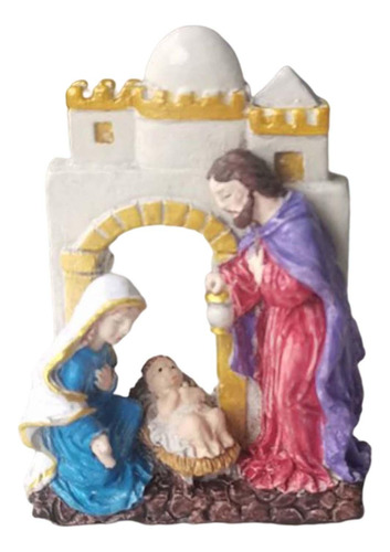 Estatuilla De Home Deor Joseph Jesus Mary Para 7cmx3.5cmx9cm