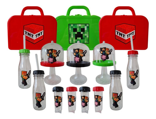Set Premium Candy Bar Minecraft Valijita,tubo,posa,bote X40