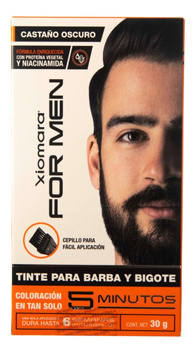 2 Pzs Xiomara Tinte Permanente Barba Y Bigote Castaño Claro